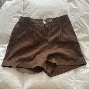 NWT Brown Pinstripe Short Sleeve and Matching Shorts